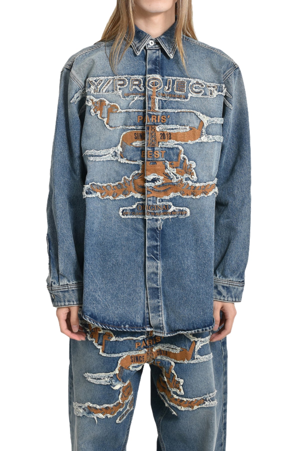 PARIS' BEST PATCH DENIM SHIRT / VINTGE BLU