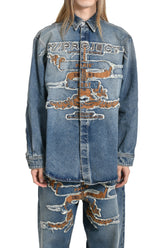 PARIS' BEST PATCH DENIM SHIRT / VINTGE BLU