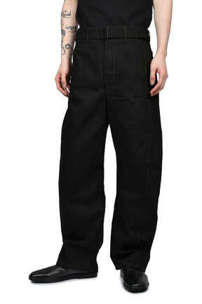 TWISTED BELTED PANTS / BLK