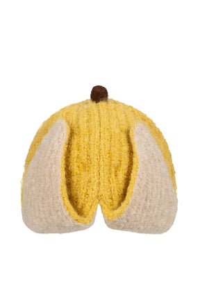 MOHAIR CHUNKY BANANA BEANIE / YEL 