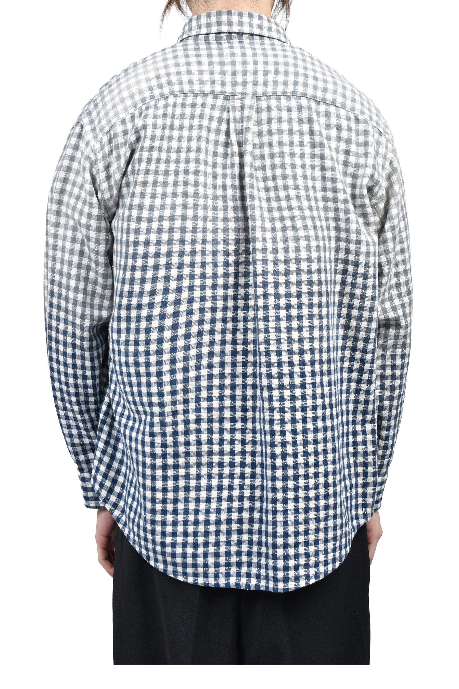 FADED SPARKLING PLAID SHIRT / BLU