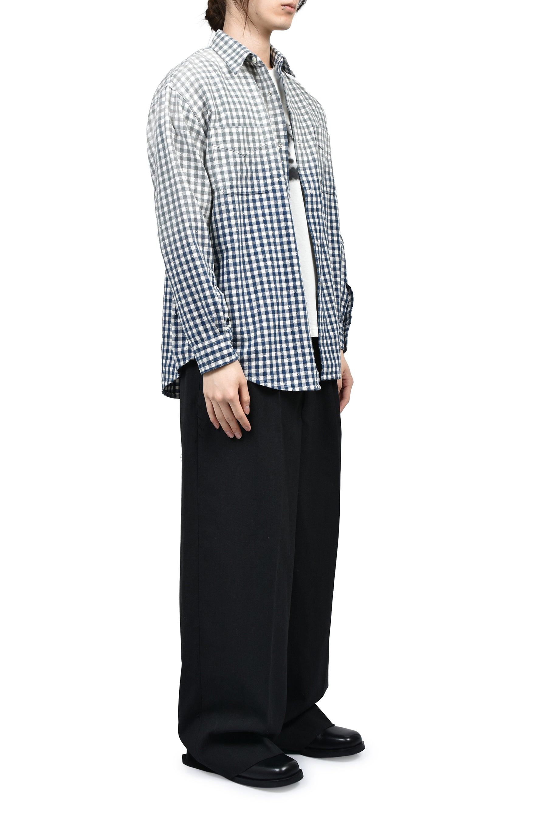MASU エムエーエスユー SS26 AGED CANVAS WIDE TROUSERS / BLK EBONY