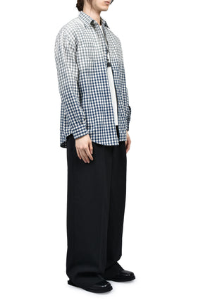 FADED SPARKLING PLAID SHIRT / BLU