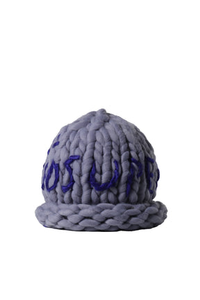 HAND KNIT CHUNKY KNIT BEANIE / LAVENDER