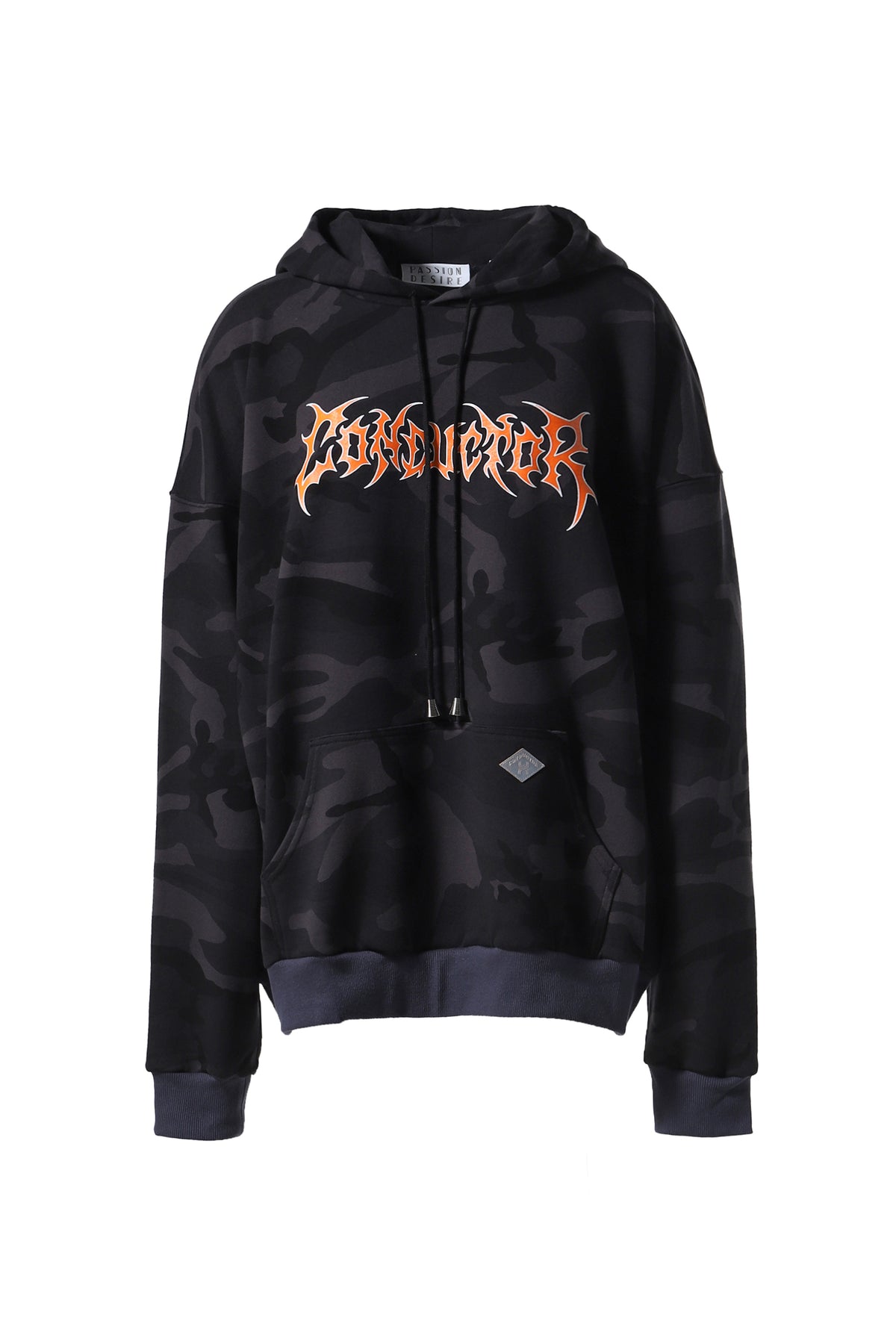 CAMOUFLAGE HOODED SWEATER / BLK