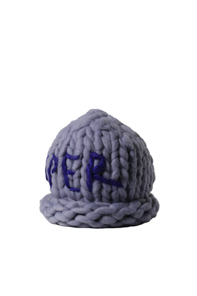 HAND KNIT CHUNKY KNIT BEANIE / LAVENDER