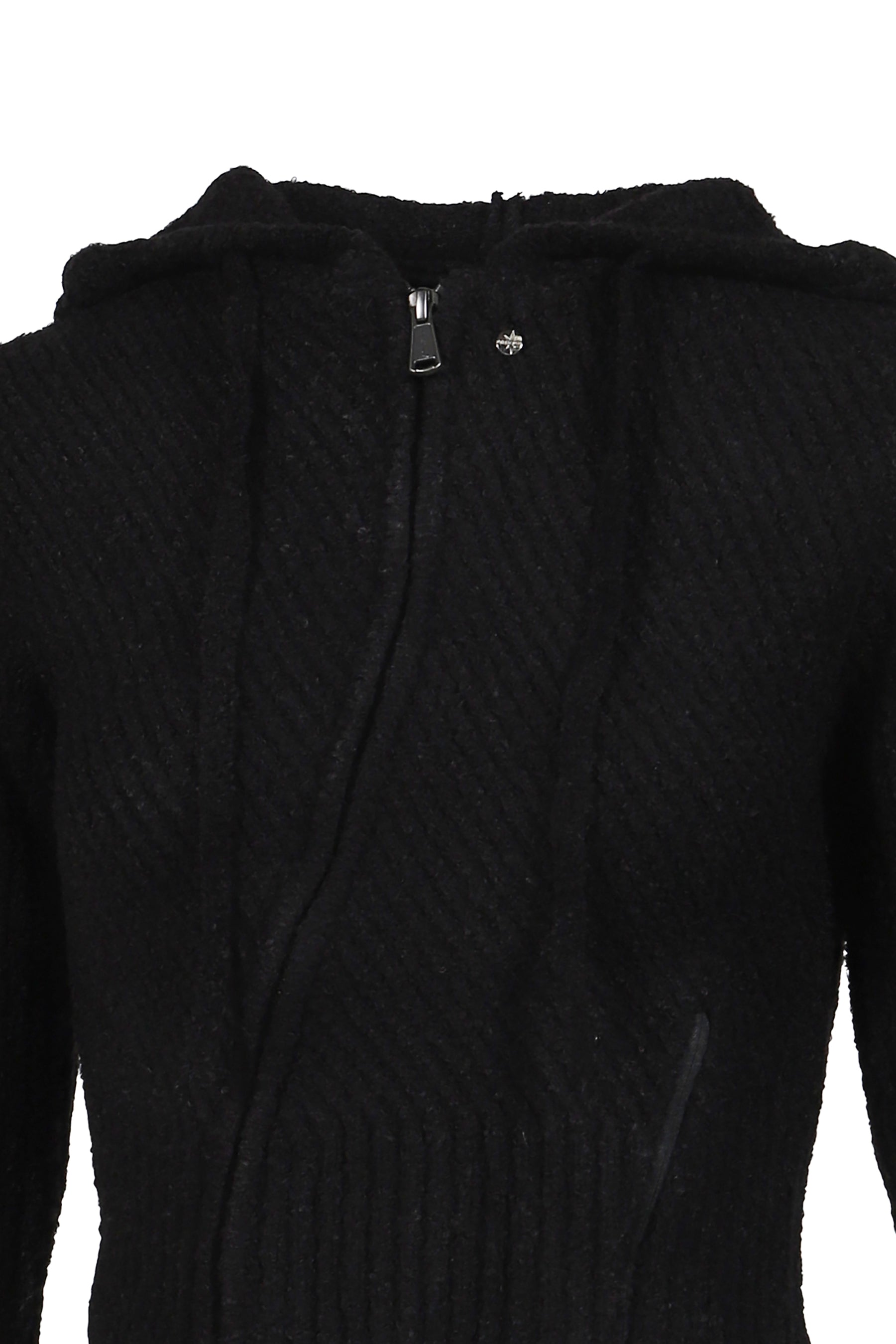 MORO KNITTED HOODIE ZIP-UP / BLK