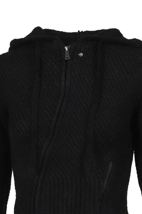 MORO KNITTED HOODIE ZIP-UP / BLK