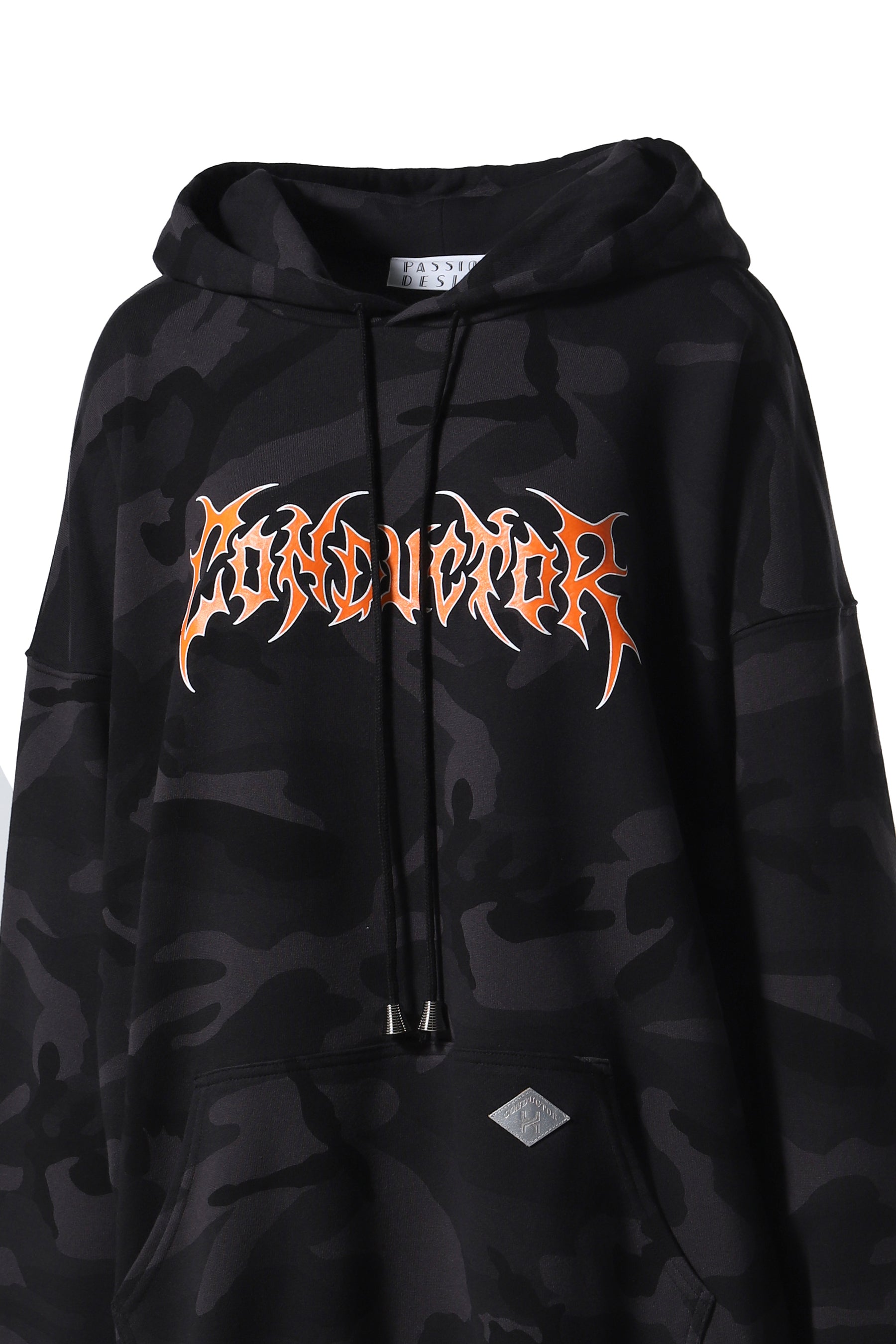 CAMOUFLAGE HOODED SWEATER / BLK