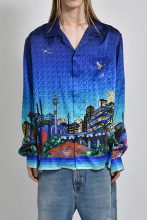 CUBAN COLLAR LONG SLEEVE SHIRT / THE NIGHT VIEW