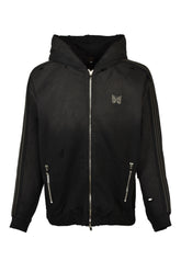ZIPPED TRACK HOODY - COTTON JERSEY / DAMAGED (20TH EXCLUSIVE) / BLK