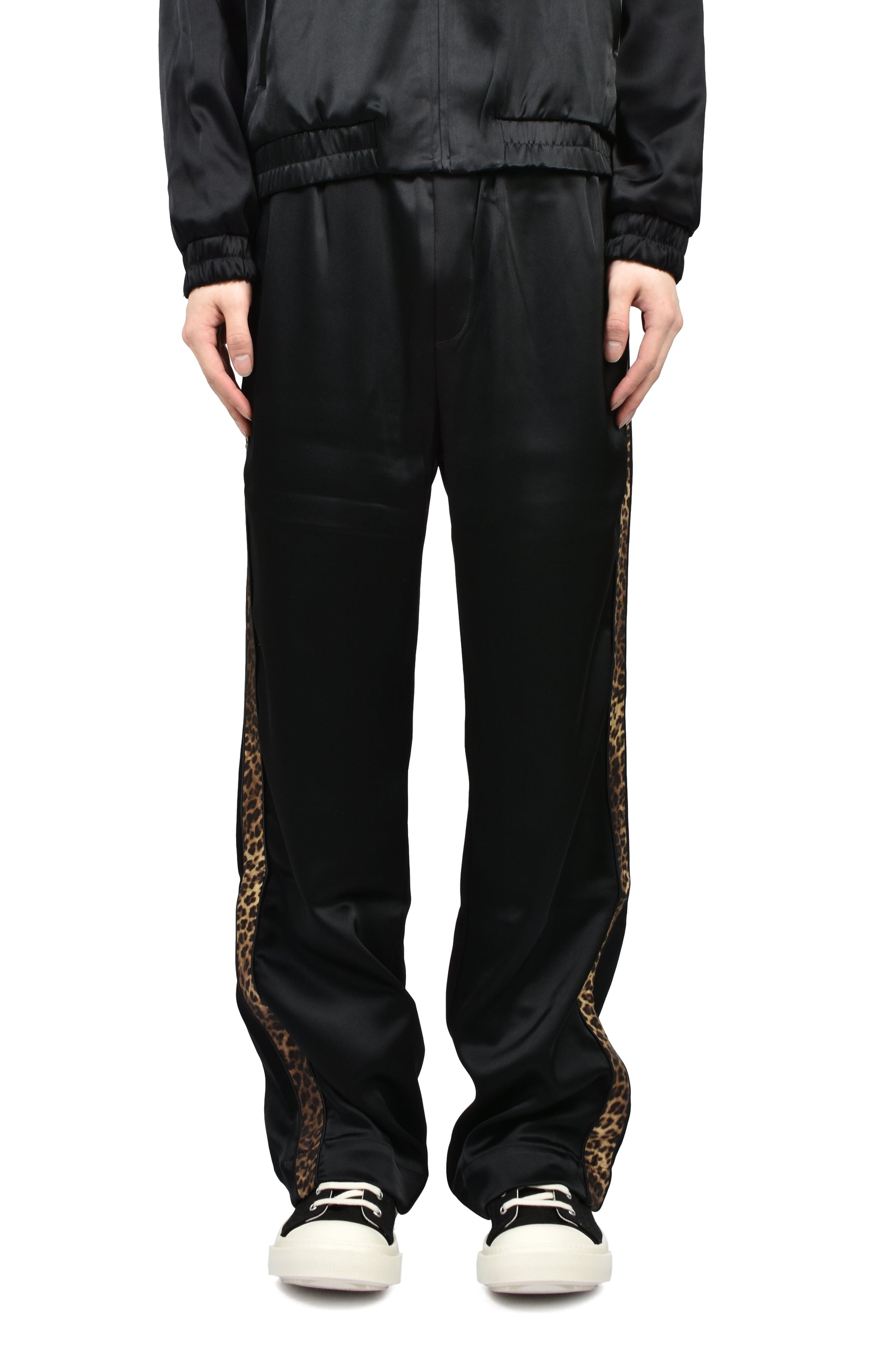 CHEETAH STRIPE TRACK PANTS / BLK CHEETAH