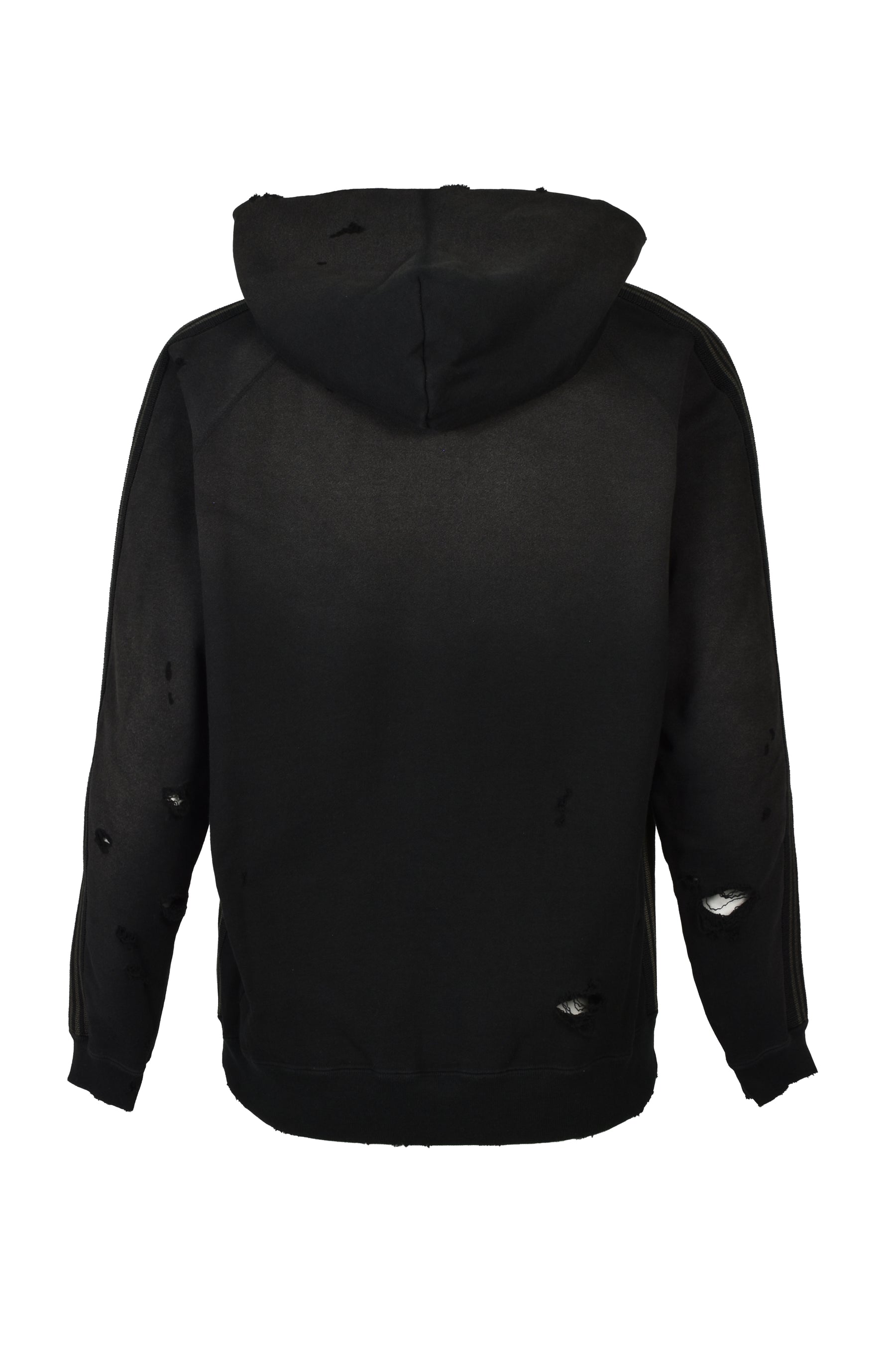 ZIPPED TRACK HOODY - COTTON JERSEY / DAMAGED (20TH EXCLUSIVE) / BLK