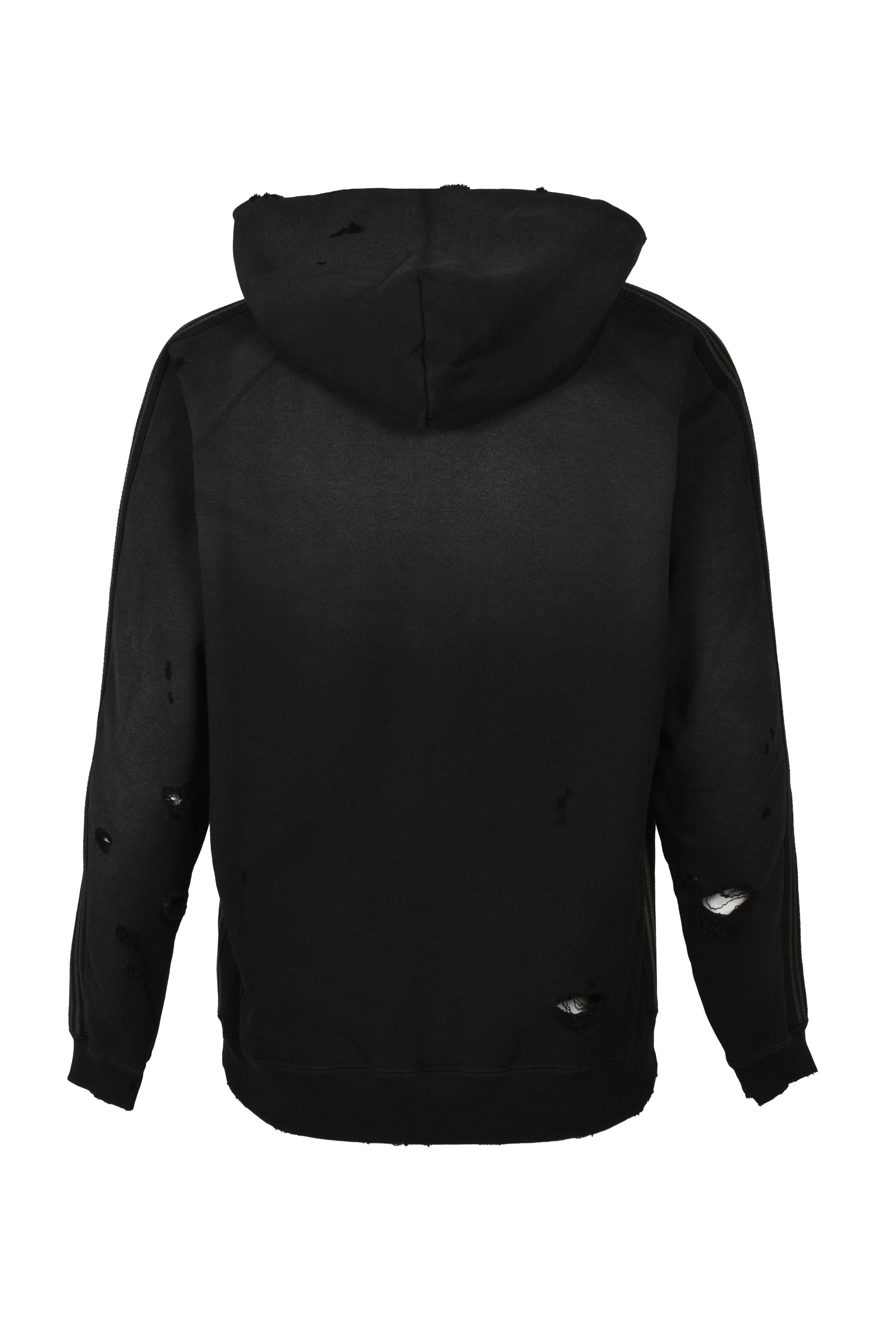 ZIPPED TRACK HOODY - COTTON JERSEY / DAMAGED (20TH EXCLUSIVE) / BLK