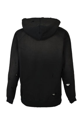 ZIPPED TRACK HOODY - COTTON JERSEY / DAMAGED (20TH EXCLUSIVE) / BLK
