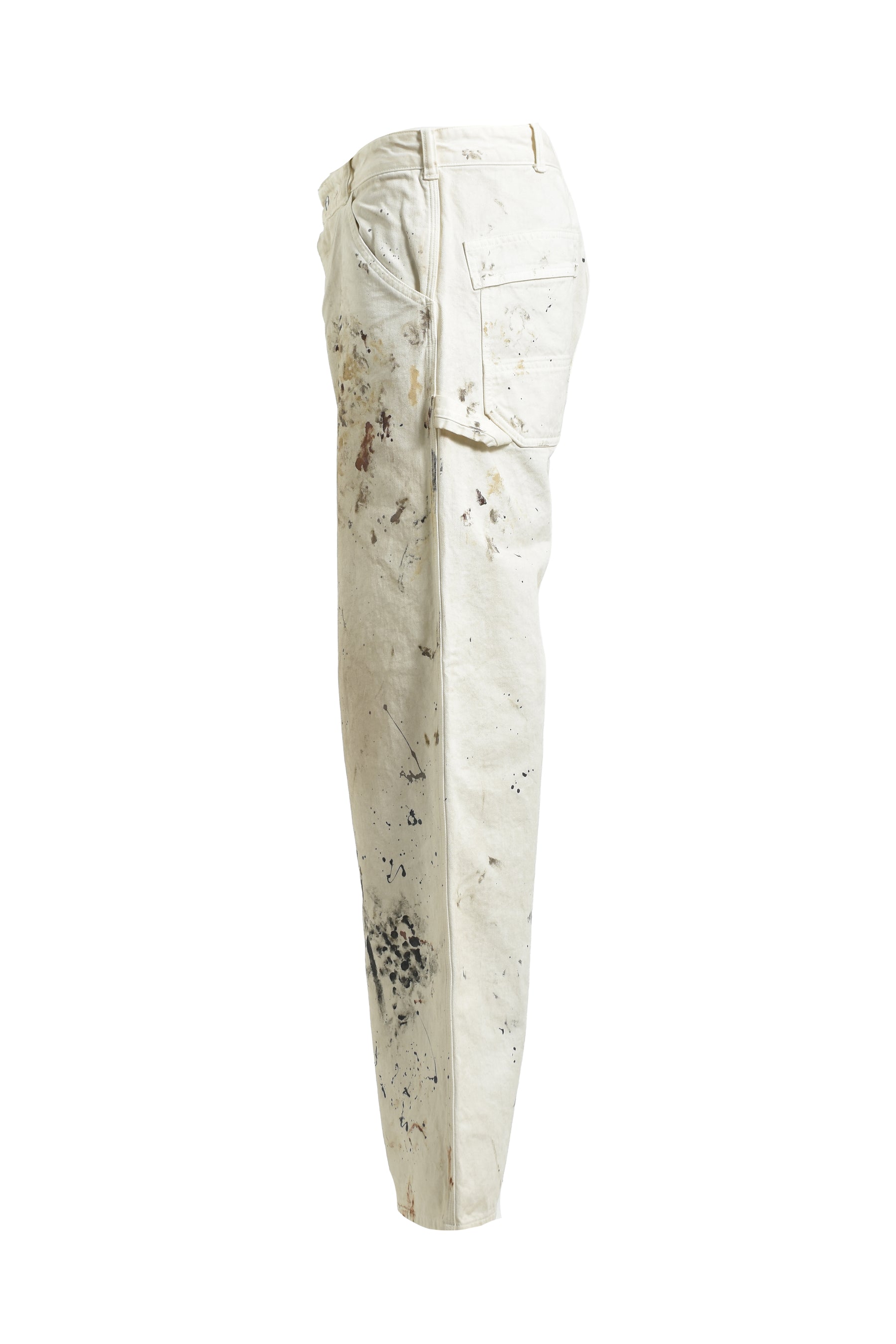 PAINTER'S PAINT STAINED PAINTER PANTS / AGED WHT