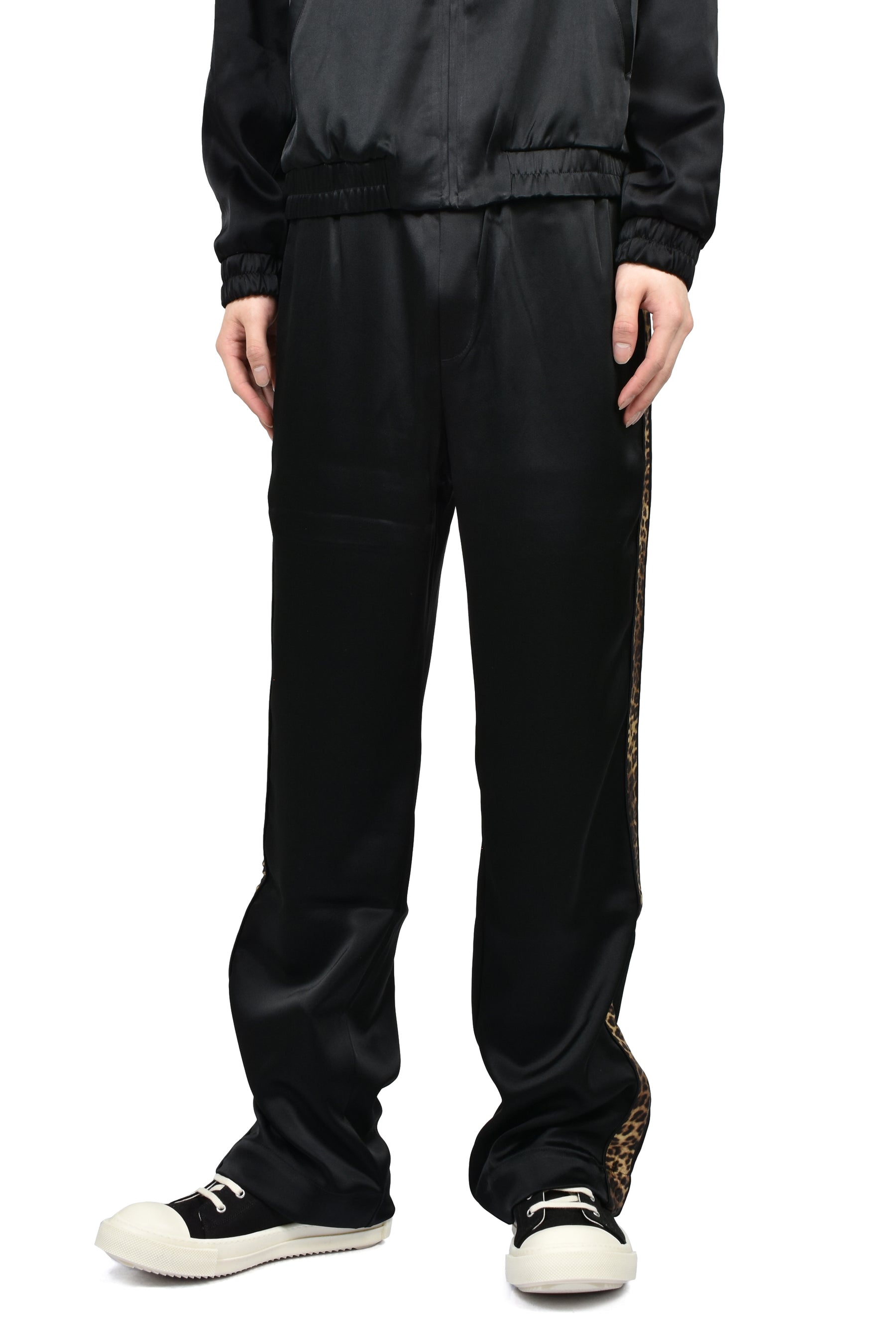 CHEETAH STRIPE TRACK PANTS / BLK CHEETAH