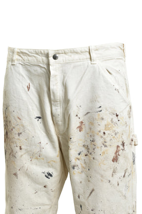 PAINTER'S PAINT STAINED PAINTER PANTS / AGED WHT