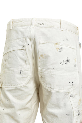 PAINTER'S PAINT STAINED PAINTER PANTS / AGED WHT