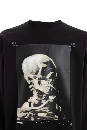 SKELETON LS RELAXED TEE / BLK
