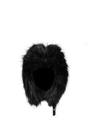 FAUX FUR AVIATOR HAT / BLACK 