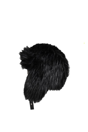FAUX FUR AVIATOR HAT / BLACK 