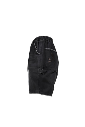 WIDE FIT DUCK PAINTER SHORTS / BLK