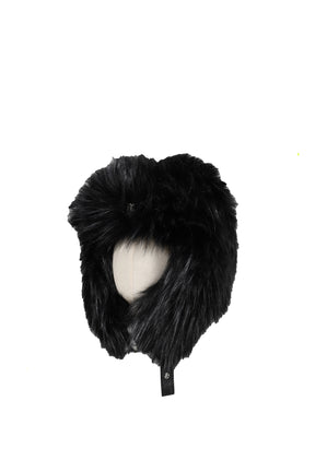 FAUX FUR AVIATOR HAT / BLACK 