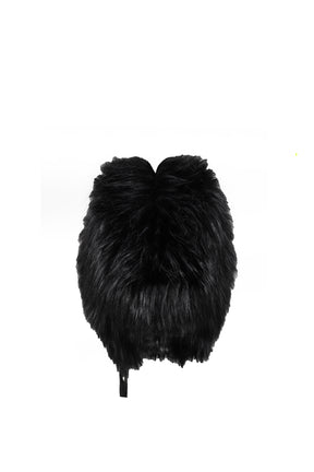 FAUX FUR AVIATOR HAT / BLACK 