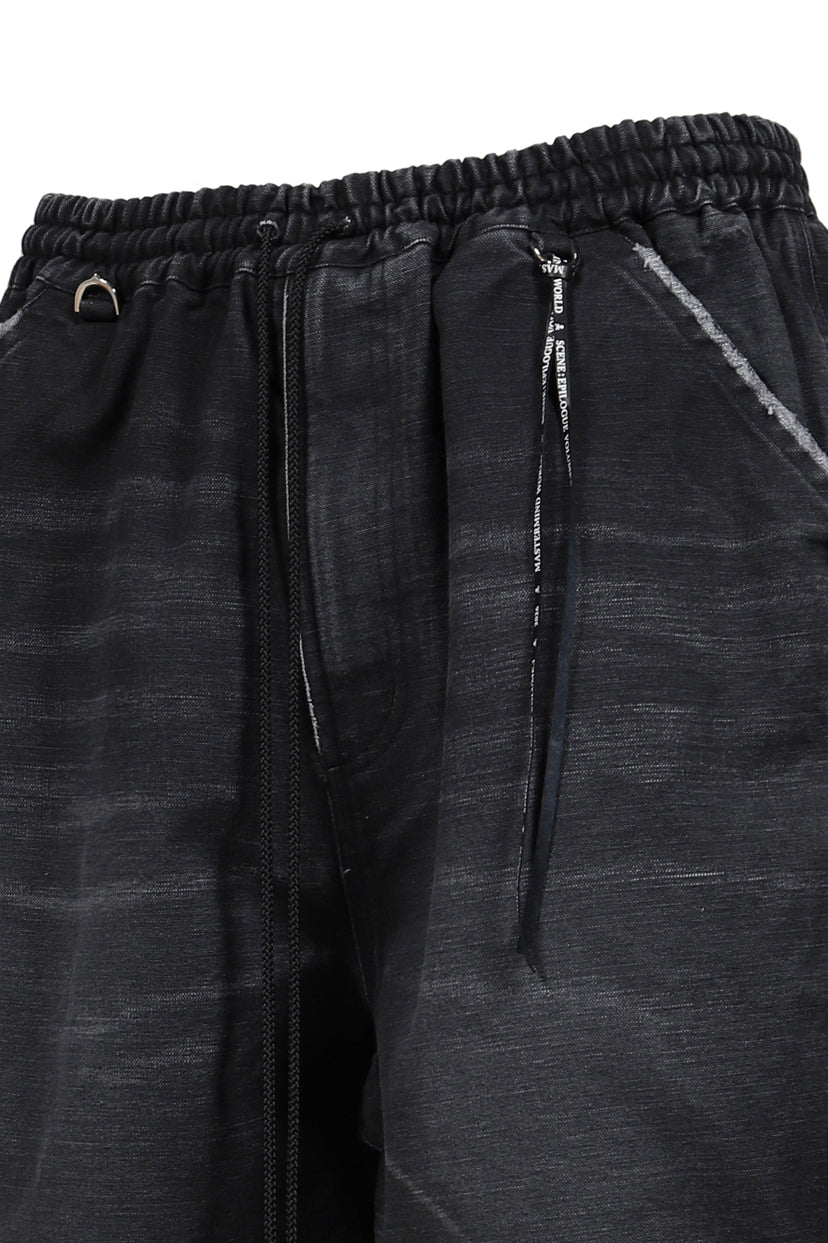 WIDE FIT DUCK PAINTER SHORTS / BLK