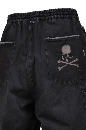 WIDE FIT DUCK PAINTER SHORTS / BLK