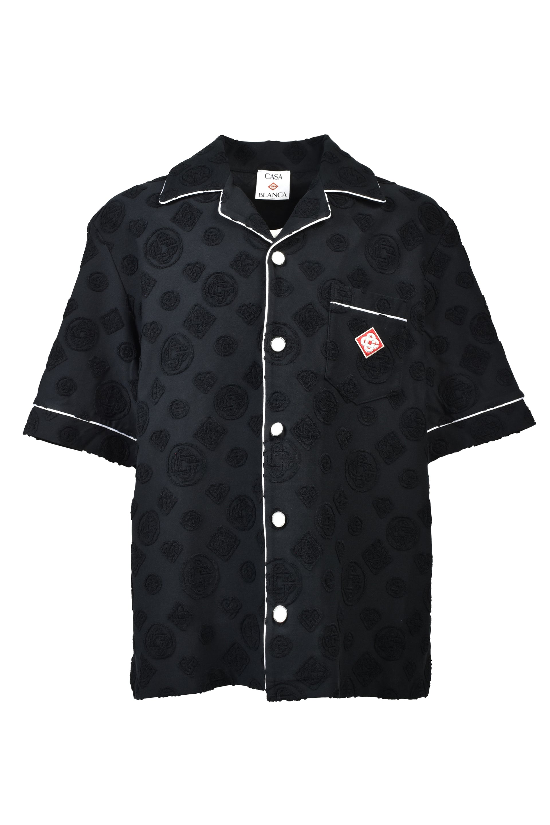 TOWELLING MONOGRAM SHIRT / BLK