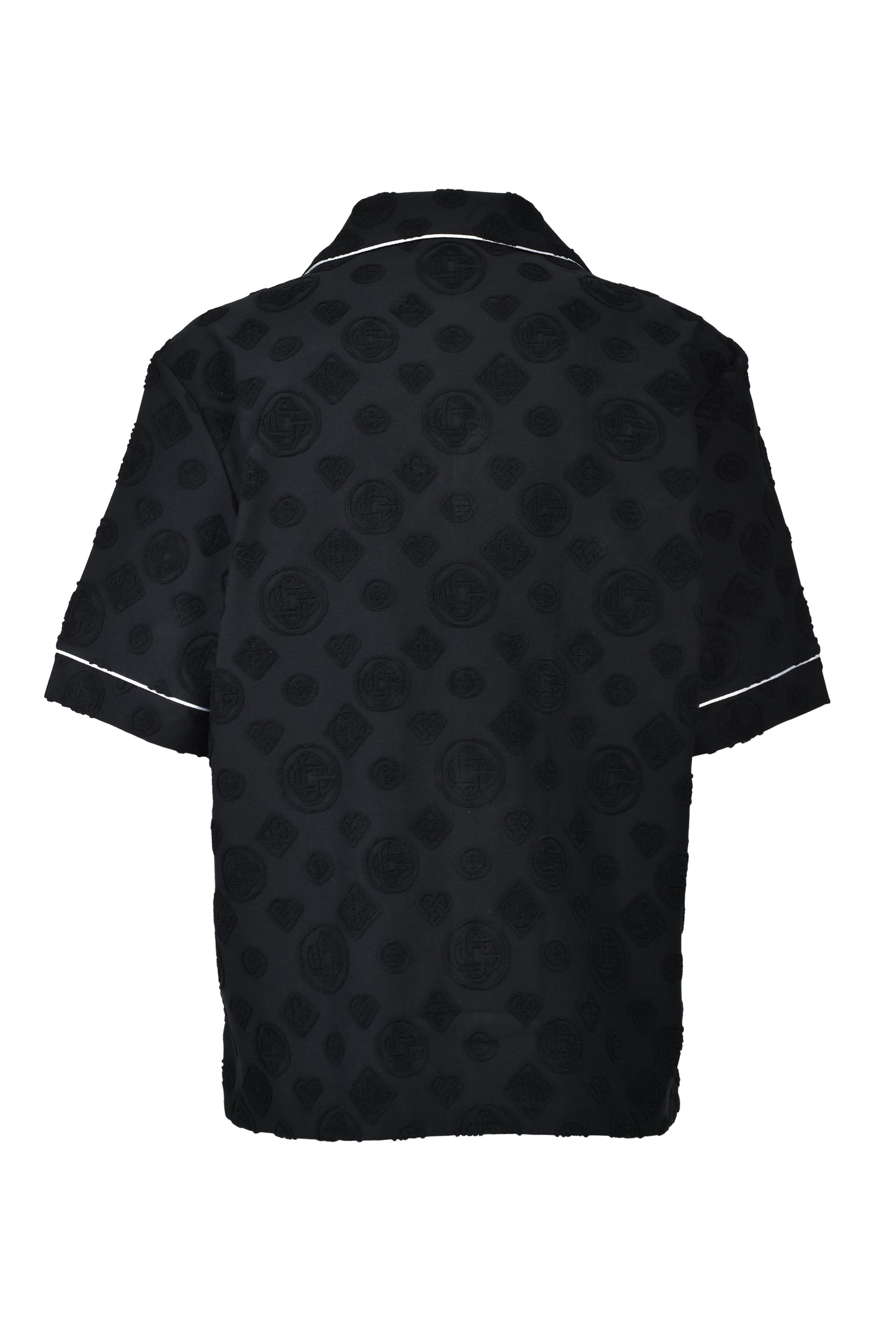 TOWELLING MONOGRAM SHIRT / BLK
