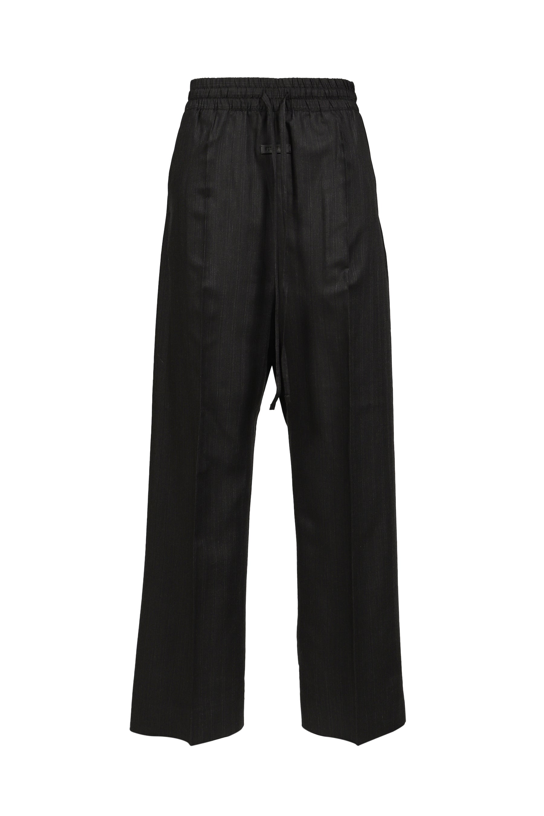 WIDE LEG DRAWSTRING PANTS / BLK STRIPED
