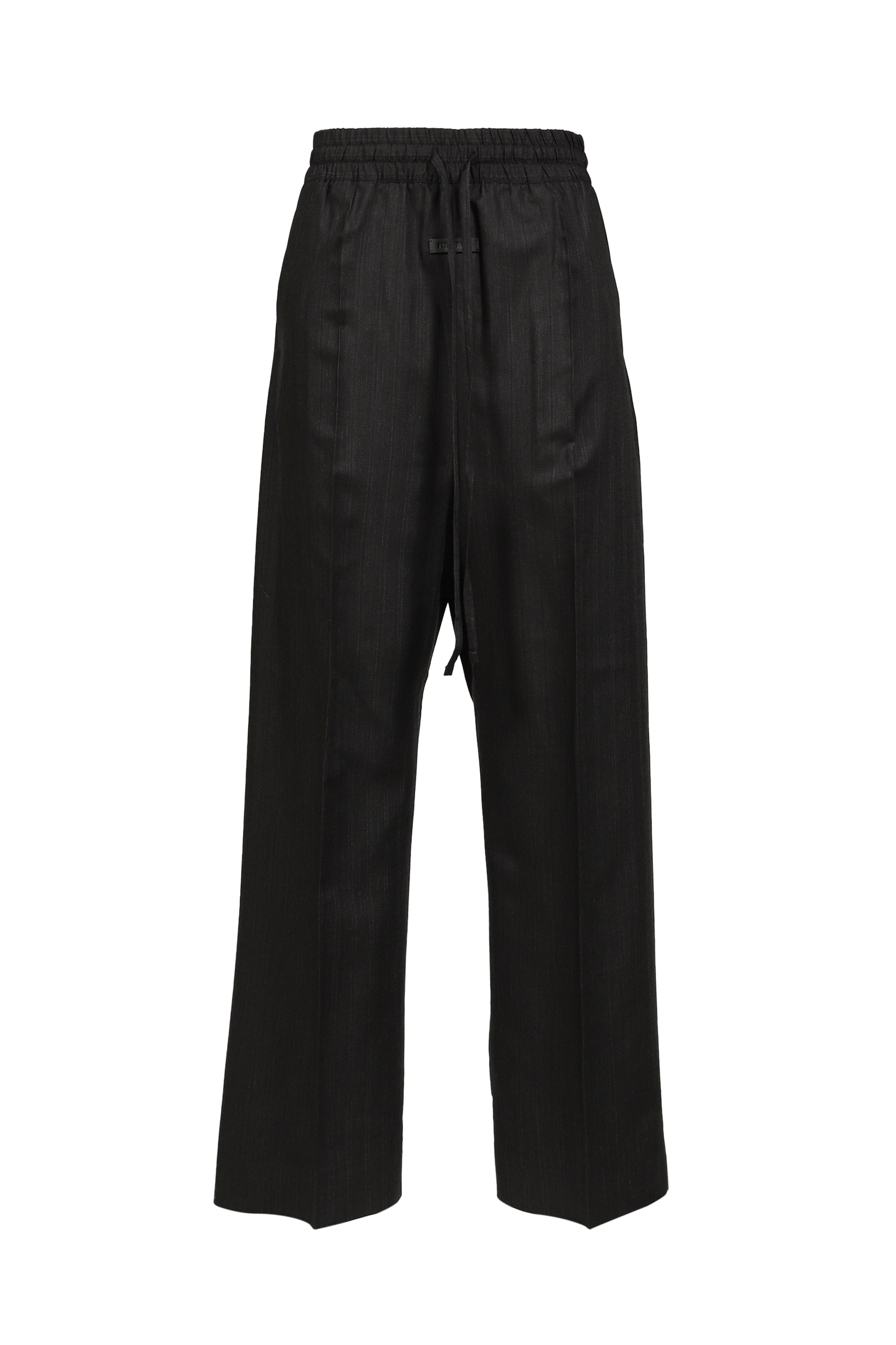 WIDE LEG DRAWSTRING PANTS / BLK STRIPED