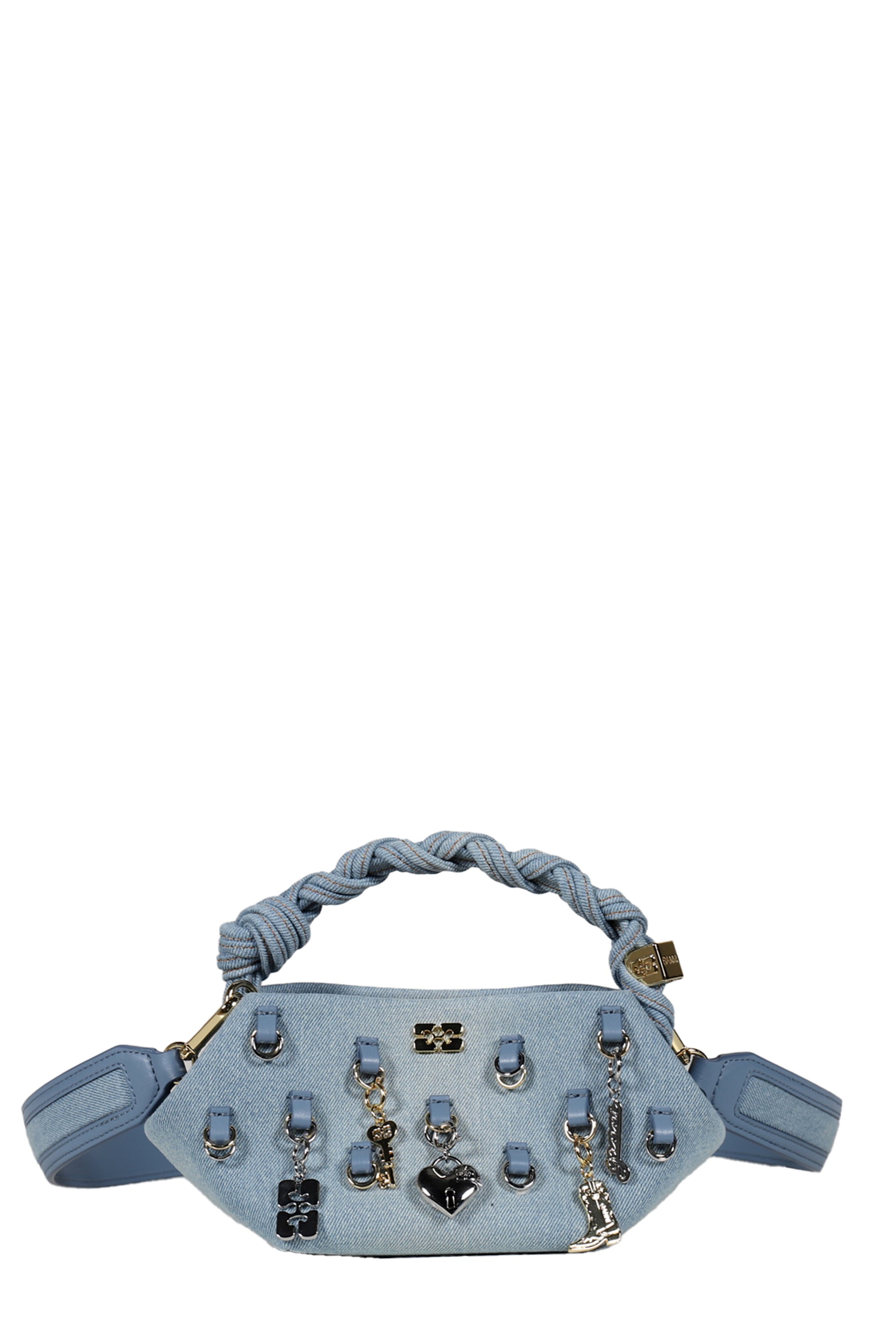 GANNI GANNI BOU BAG MINI WASHED DENIM CHARMS / FADED DENIM