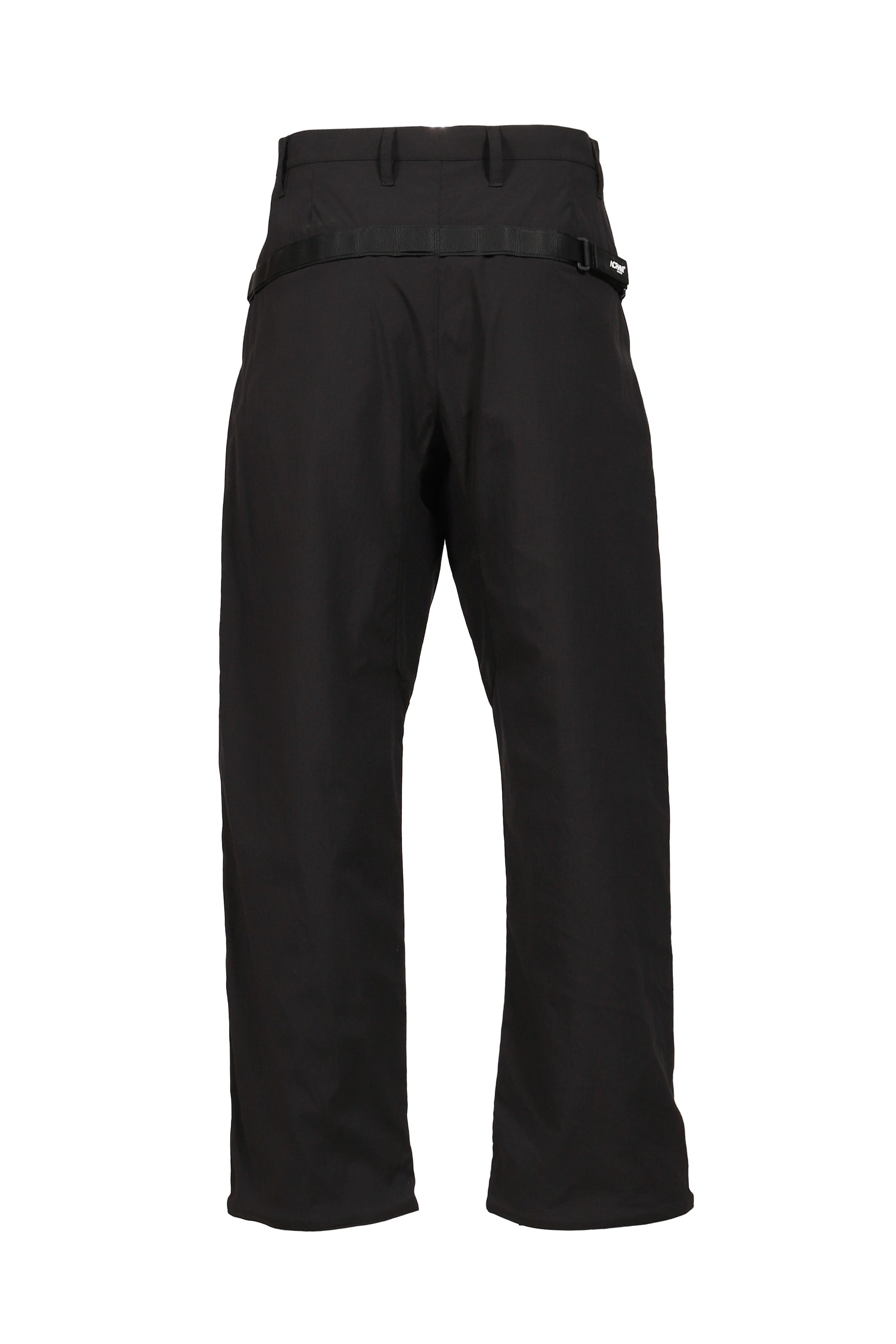 STRAIGHT PANTS WITH MOLLE STRAP / BLK