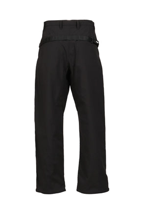 STRAIGHT PANTS WITH MOLLE STRAP / BLK