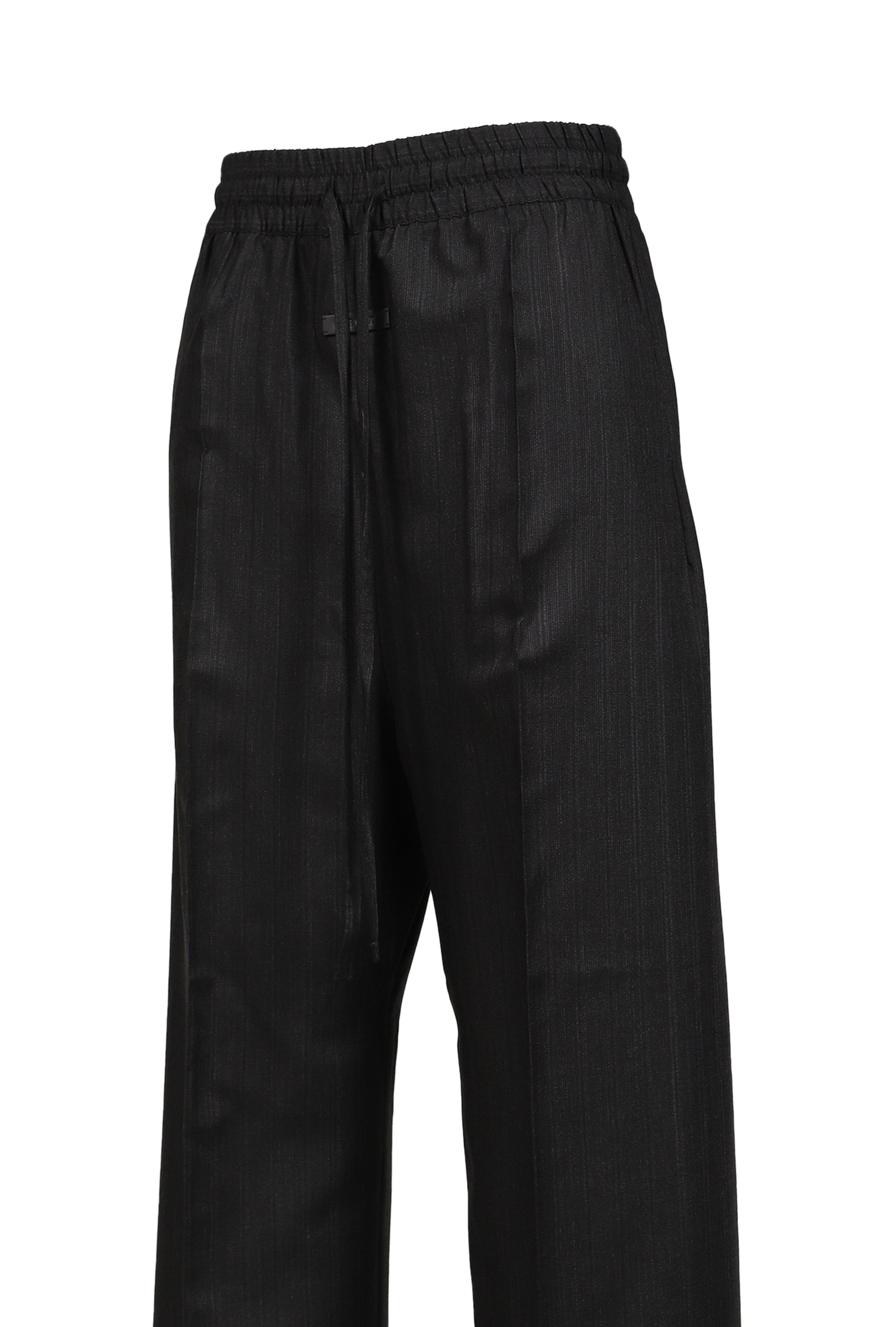 WIDE LEG DRAWSTRING PANTS / BLK STRIPED