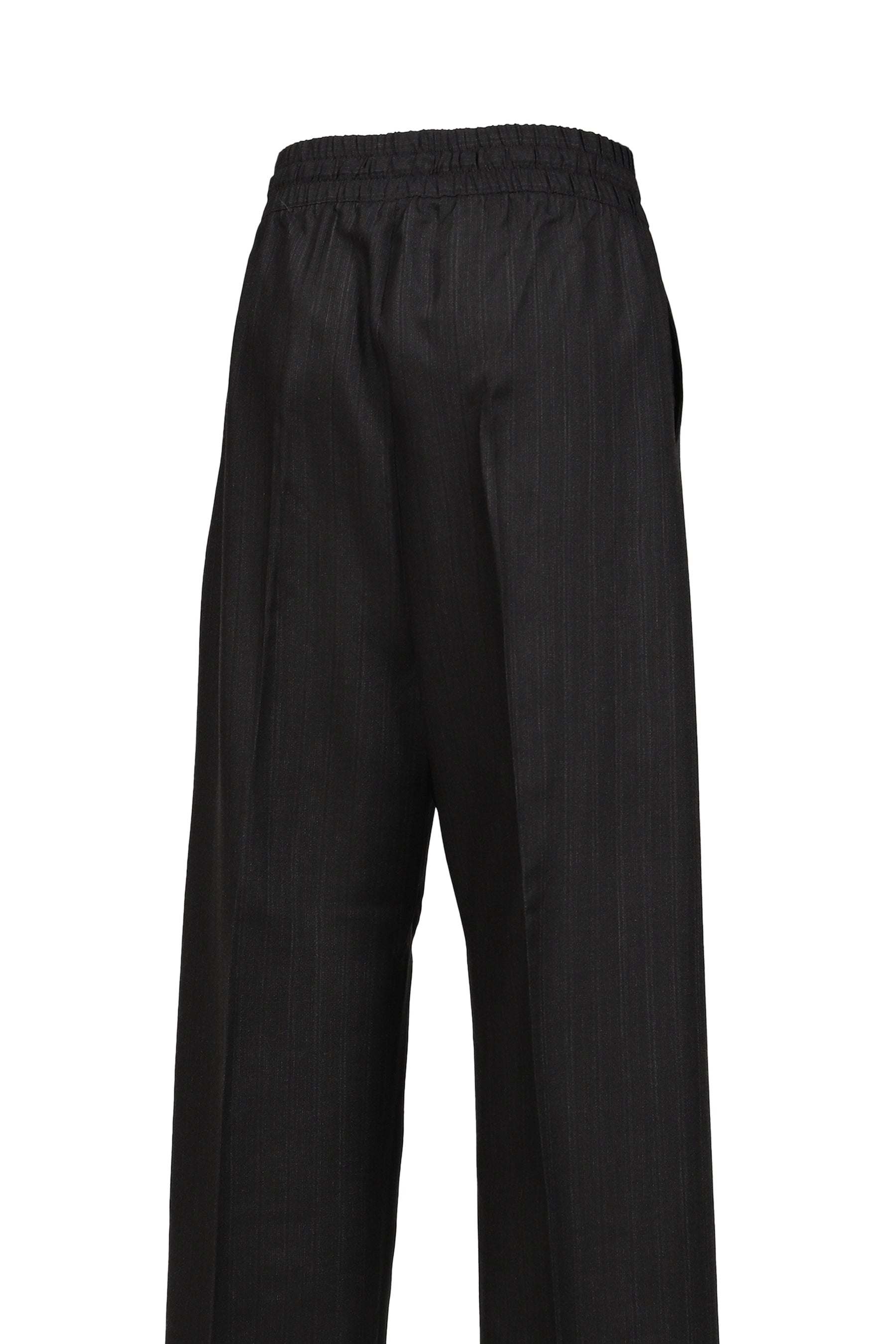 WIDE LEG DRAWSTRING PANTS / BLK STRIPED