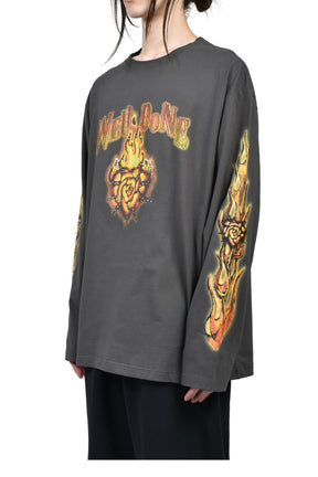 FIRE LONG-SLEEVED T-SHIRT / CHARCOAL