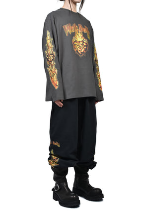 FIRE LONG-SLEEVED T-SHIRT / CHARCOAL