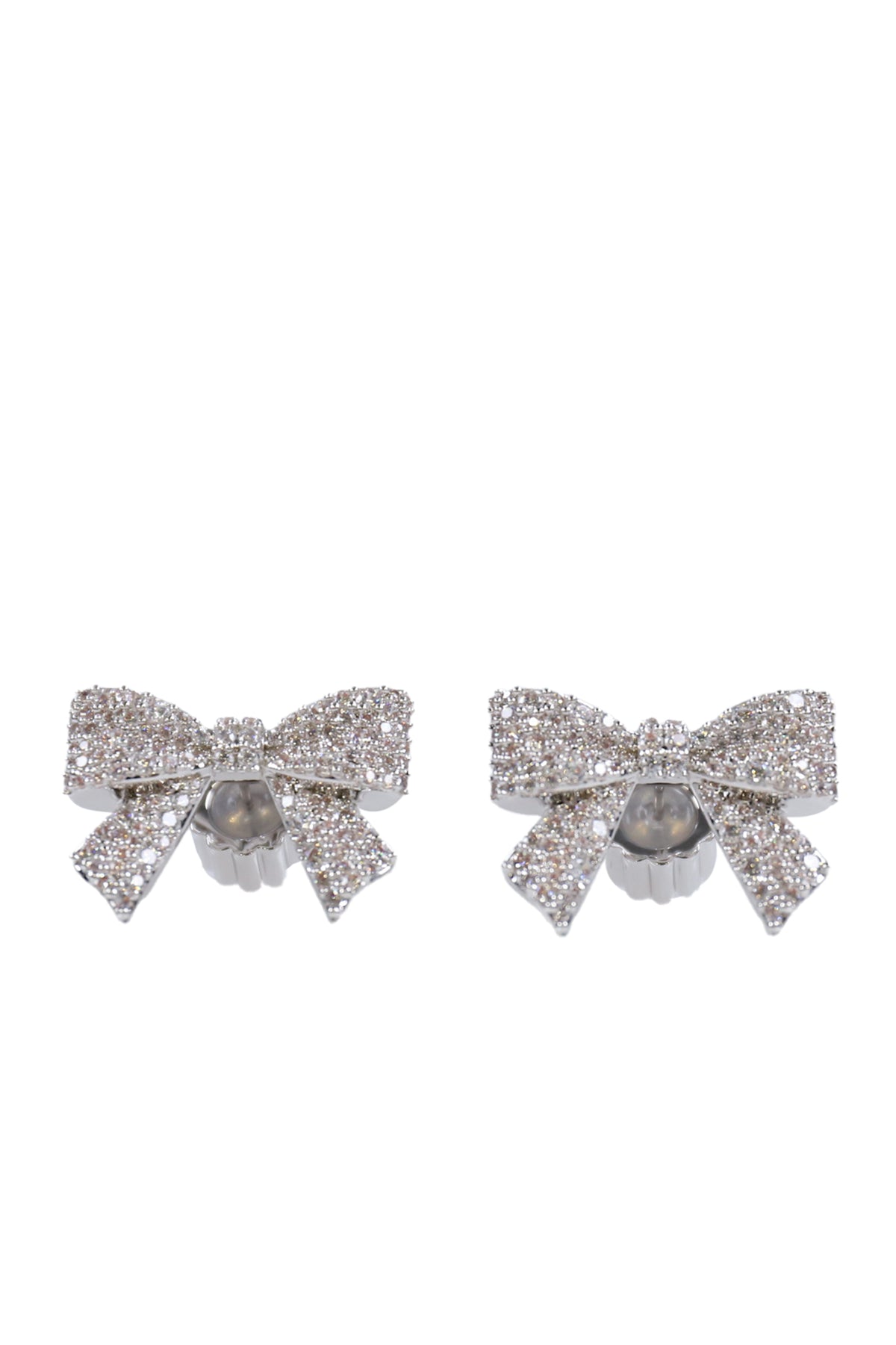 PAVE BOWKNOT EARRING / SIL