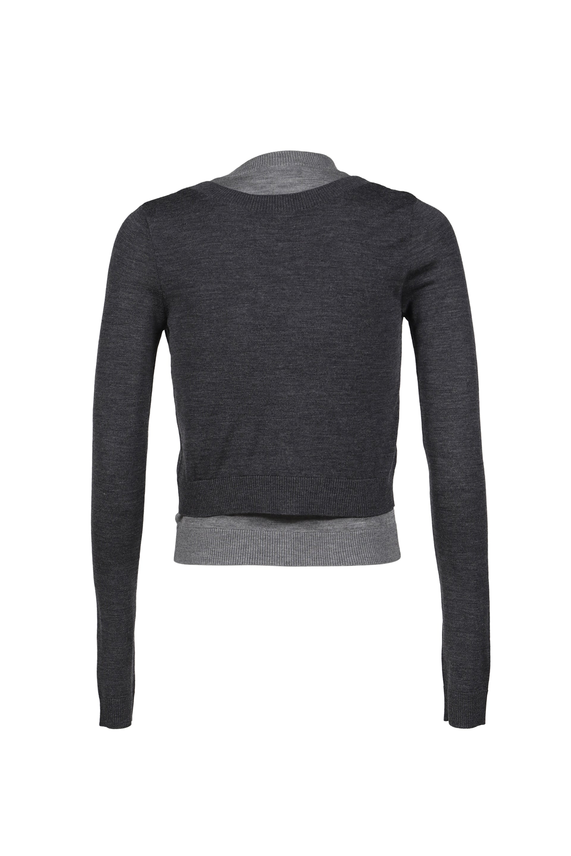 ILLUSION LAYERED CARDIGAN / DARK & LT. GRY KNIT