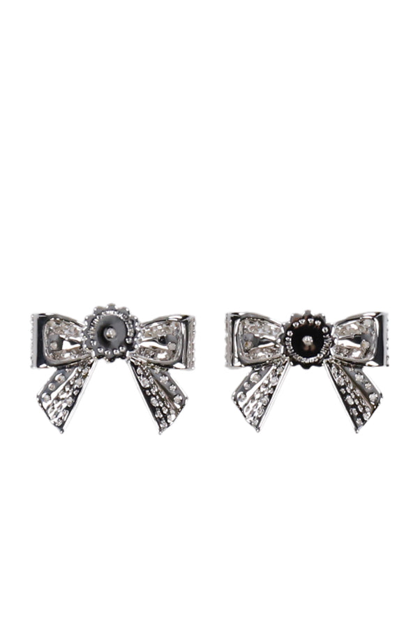 PAVE BOWKNOT EARRING / SIL