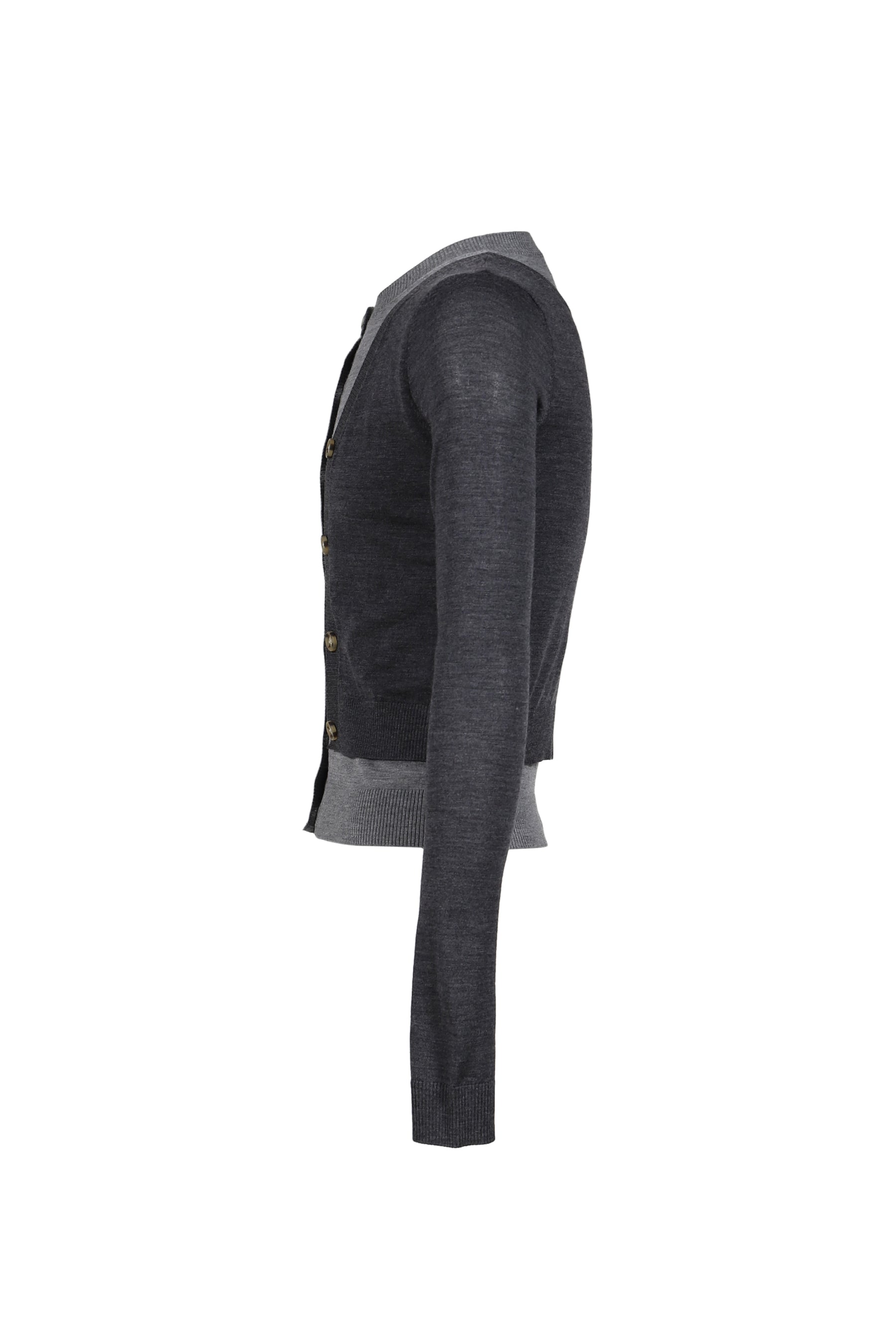 EGONlab エゴンラボ SS26 ILLUSION LAYERED CARDIGAN / DARK & LT. GRY