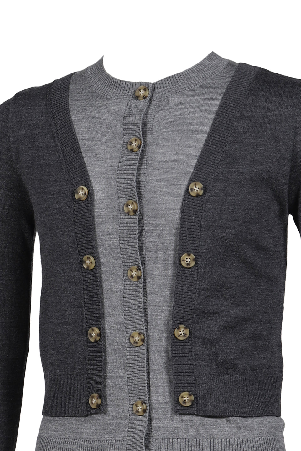 EGONlab エゴンラボ SS26 ILLUSION LAYERED CARDIGAN / DARK & LT. GRY