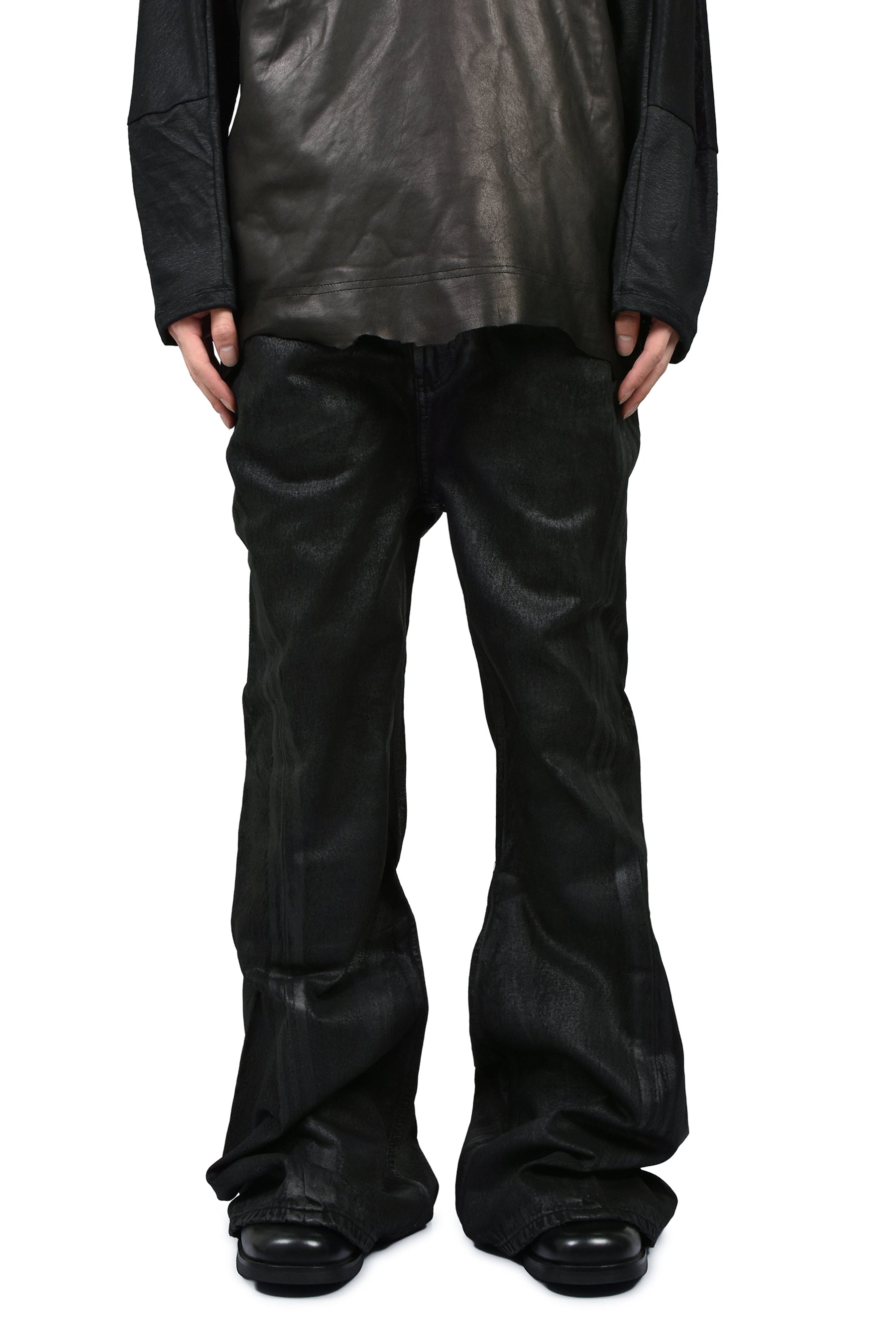 LEATHER VARET JEANS / BLK
