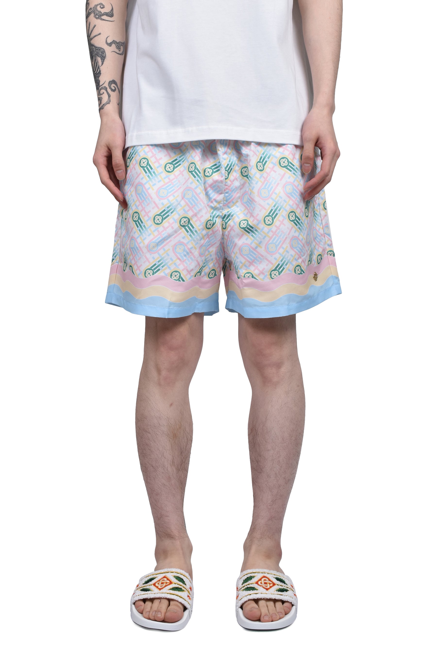 MEN'S PRINTED SWIM SHORTS / PING PONG MONOGRAM