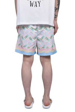 MEN'S PRINTED SWIM SHORTS / PING PONG MONOGRAM
